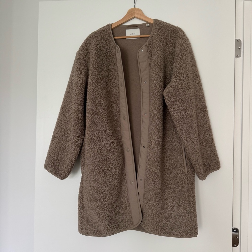 NWOT Aritzia Wilfred Sherpa Long Liner Jacket